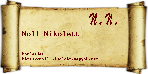 Noll Nikolett névjegykártya